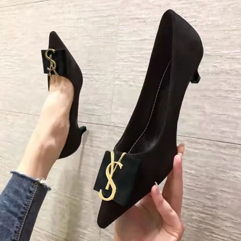 Women Shoes Ysl - 2023 New Korean Version of Metal