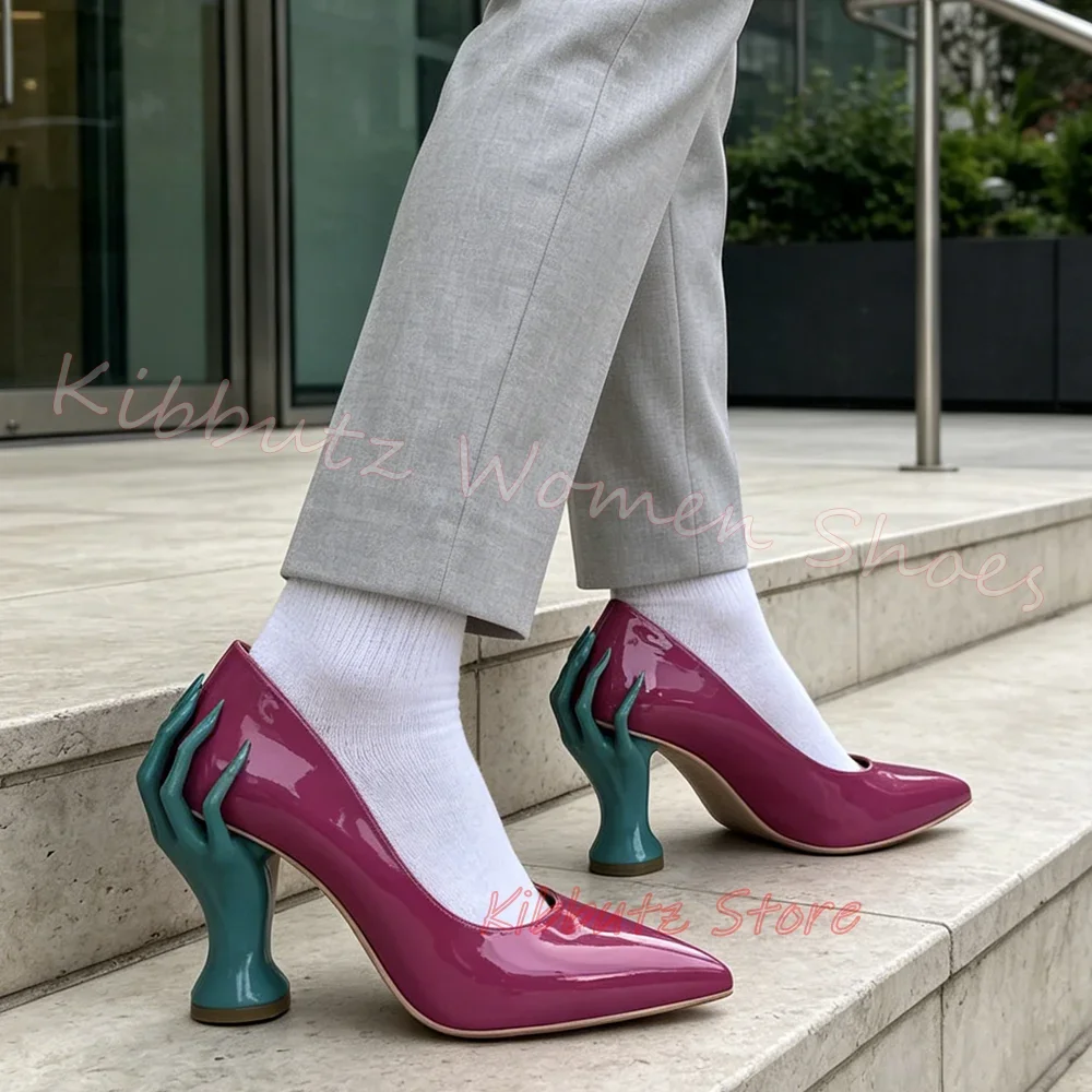 Women'S Shoes Hands Free - Hand Shape Heel Pumps Pointed Toe