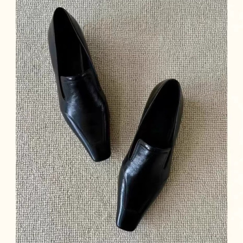 Slingback Pumps Women - Retro Square Toe Deep Mouth Slip-on