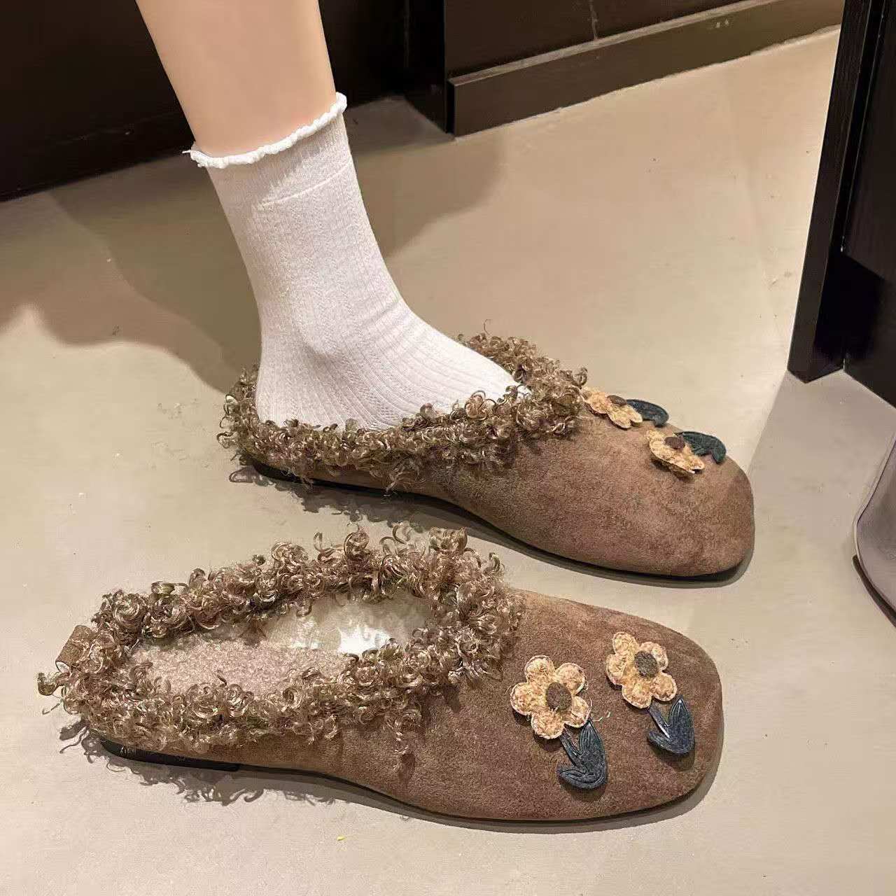 Women'S Shoes Hands Free - 2026 Fall winter flat plush slippers