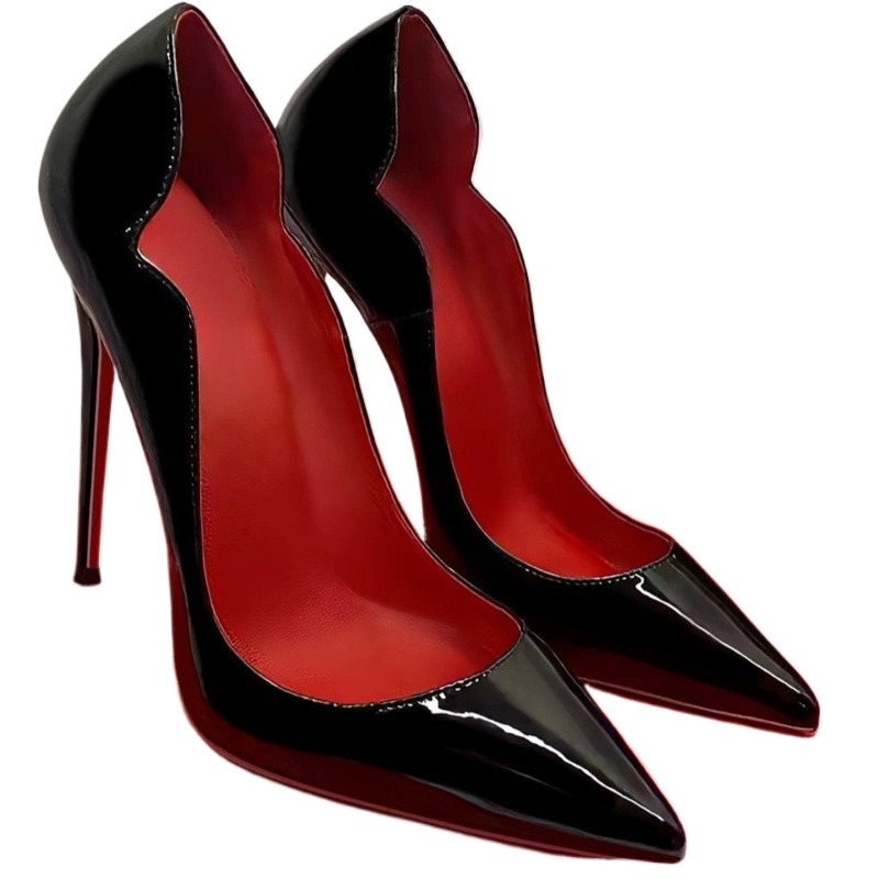 Women'S Shoes Professional - Spring shallow mouth patent leather black