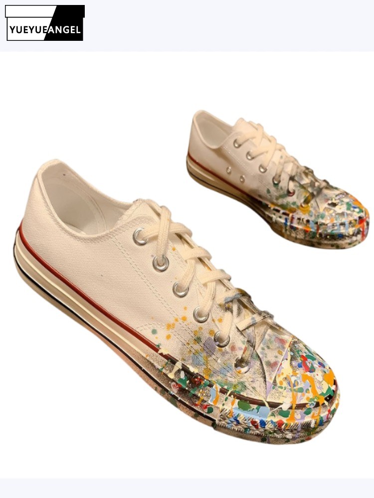 Women'S Shoes Hands Free - Womens Spring New Lace-Up Painted Low
