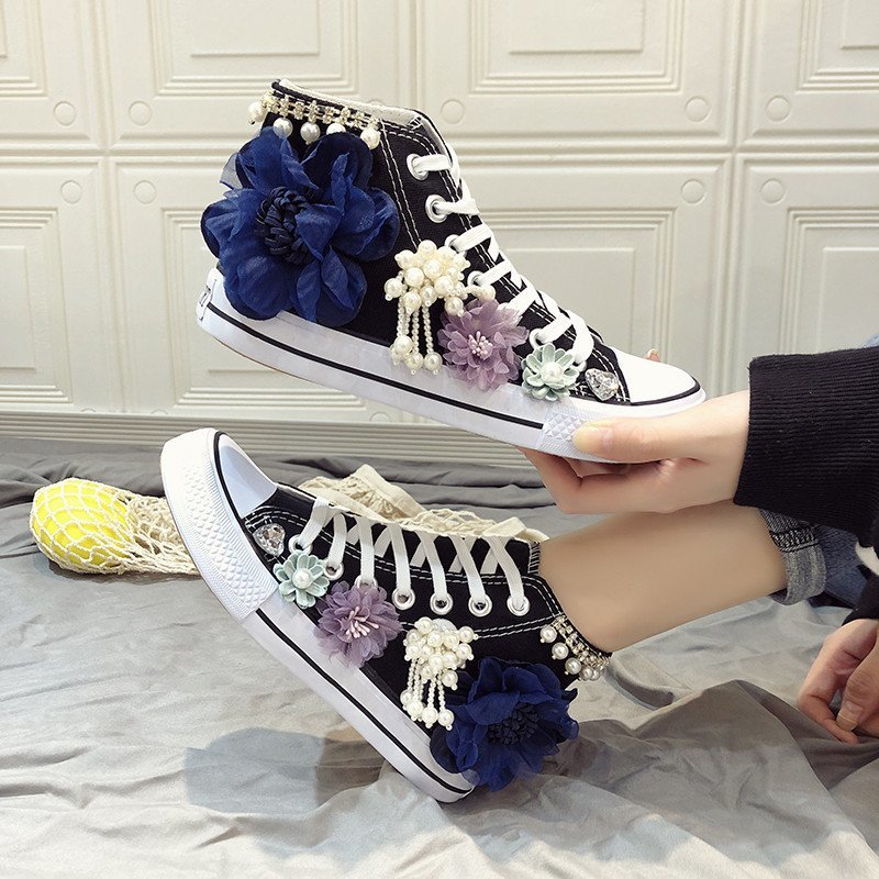 Women'S Shoes Hands Free - Spring New High-top Canvas Shoes for