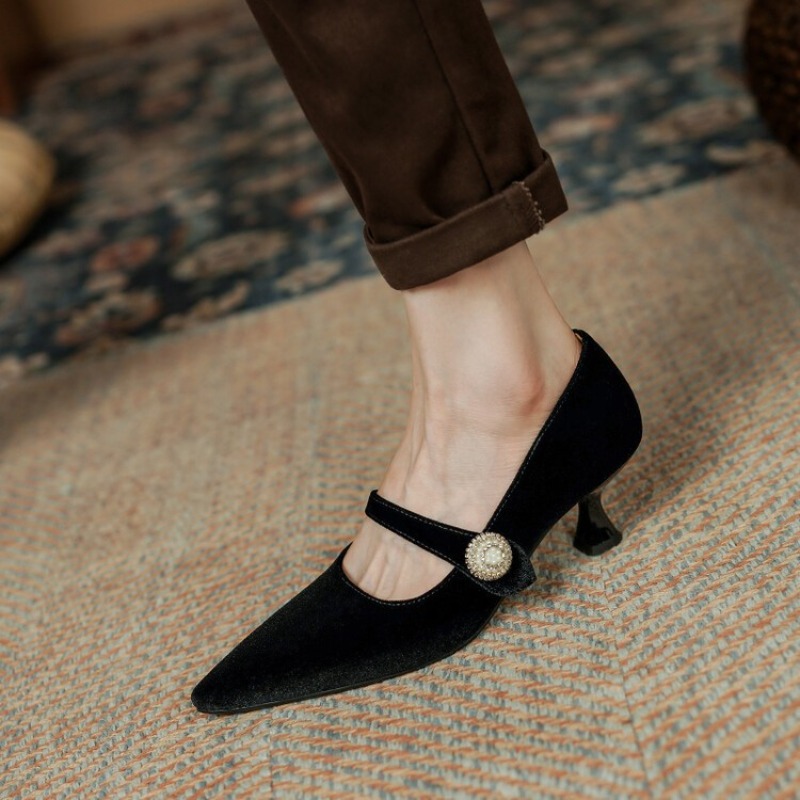 Wine Red Pointed Toe Mary Jane - Slingback Pumps Women review and price