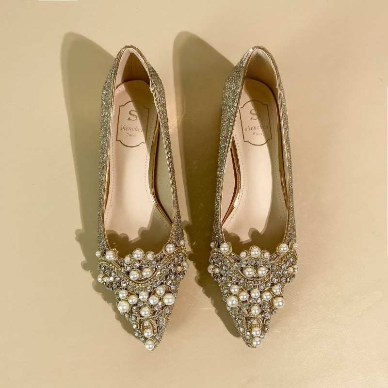 High-end Rhinestone Block Heel - Slingback Pumps Women review and price