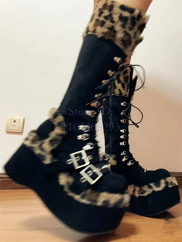 Leopard Fur Knee-high Boots So - Women Shoes Size Chart review and price