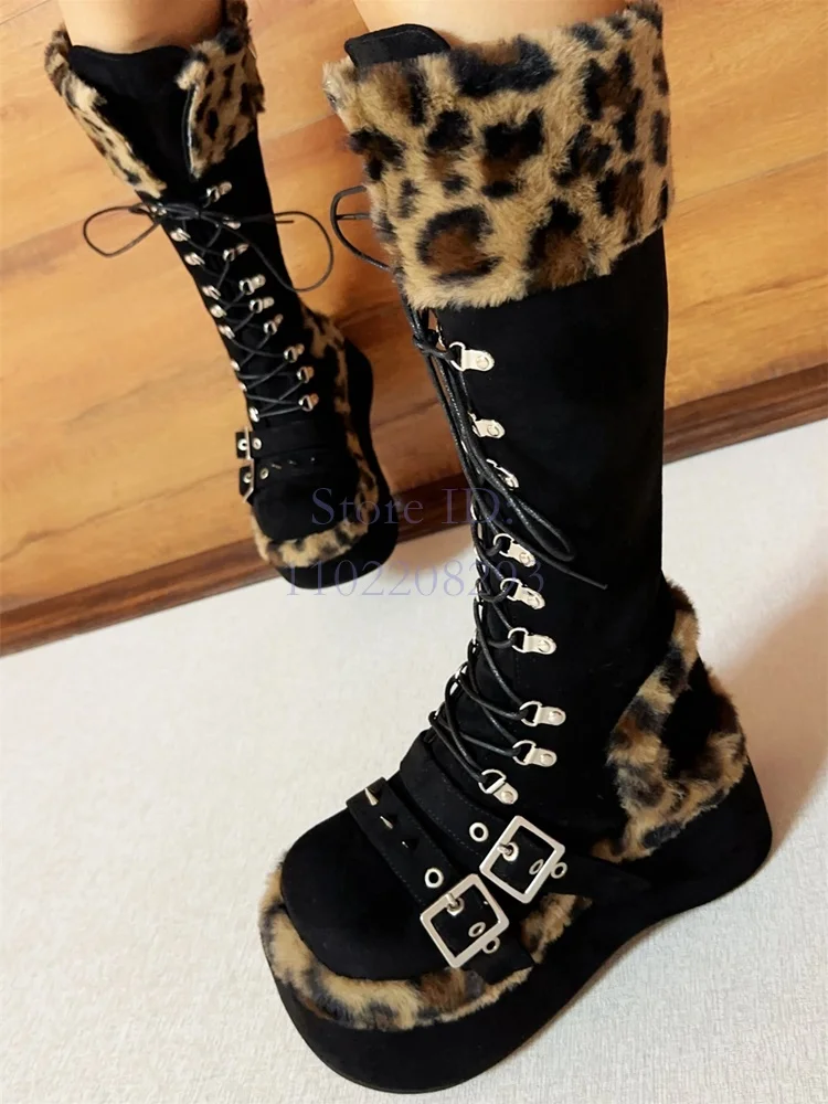 Leopard Fur Knee-high Boots So - Women Shoes Size Chart review and price