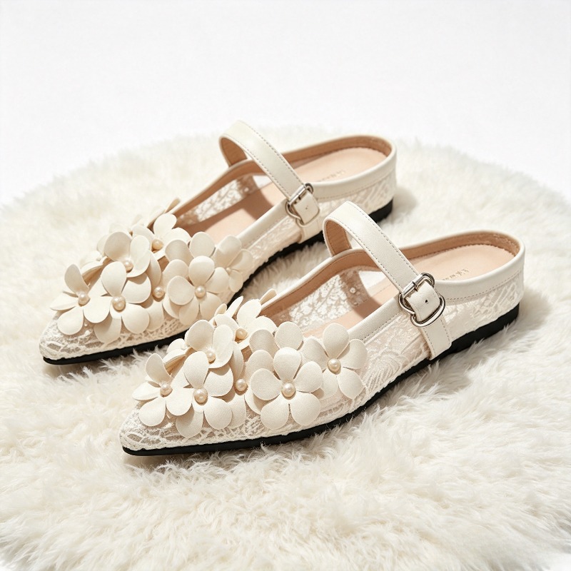 Luxury Embroidery Floral Detai - Slingback Pumps Women review and price