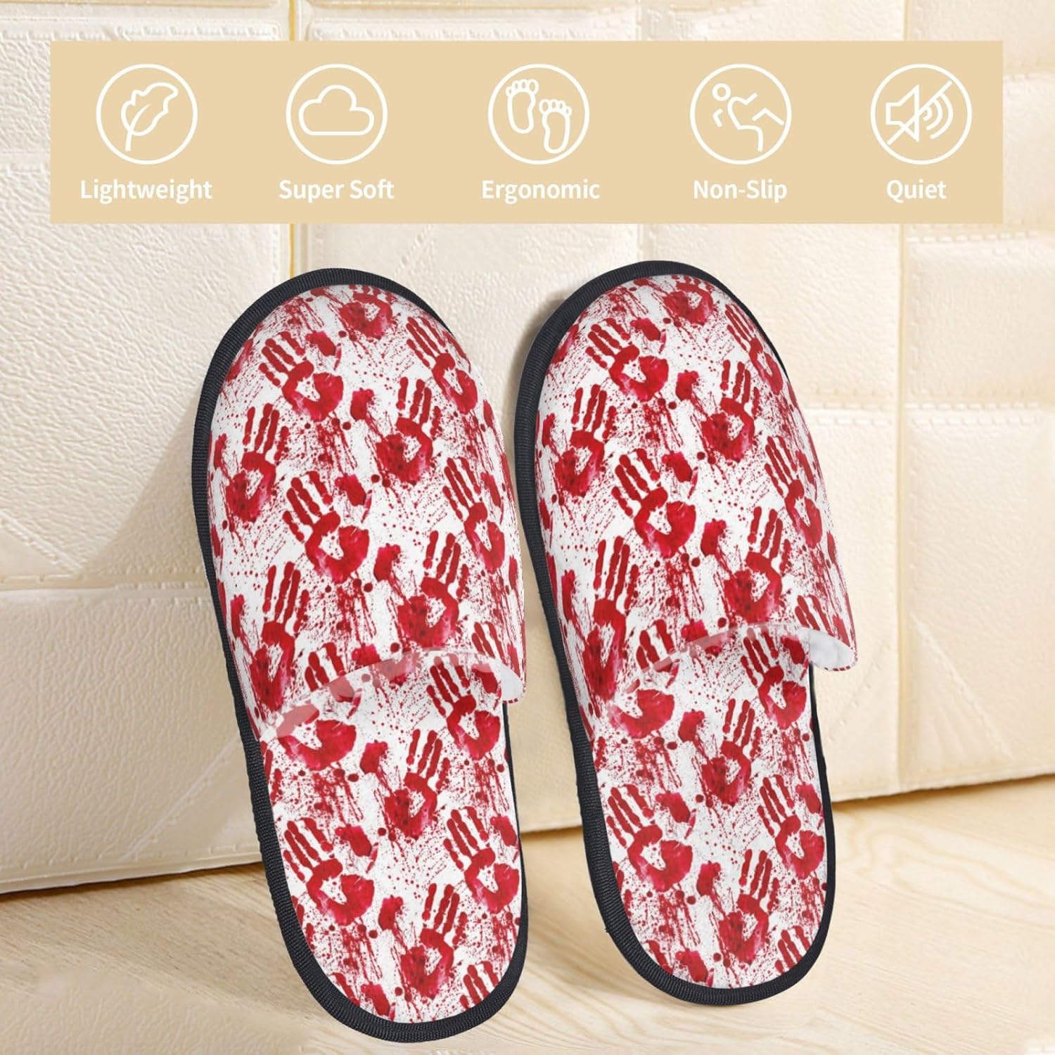 Bloody Hand Print Women Slippe - Women'S Shoes Hands Free review and price
