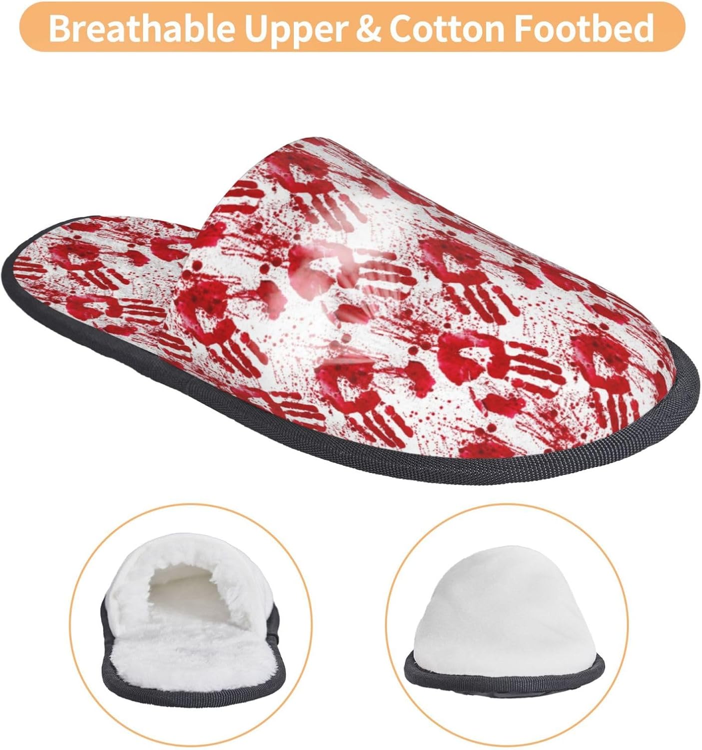 Bloody Hand Print Women Slippe - Women'S Shoes Hands Free review and price