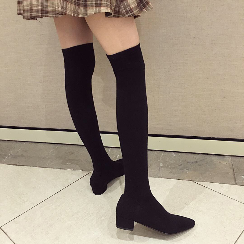 Black Low Heel Shoes Woman Str - Sock Boot Women review and price