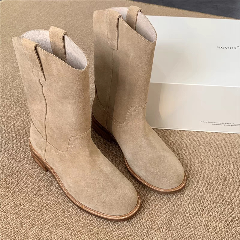 Short boots retro round toe fl - Sock Boot Women review and price