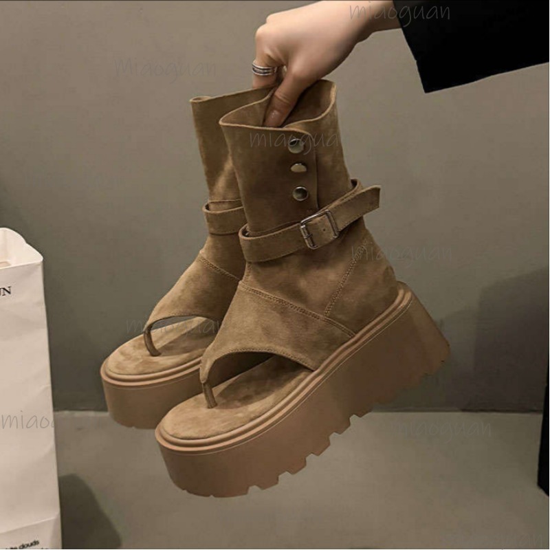 Khaki/Black Fashion Platform B - Women Shoes Size Chart review and price