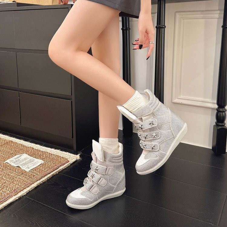 Retro Rhinestone High-top Thic - Women Shoes Size Chart review and price