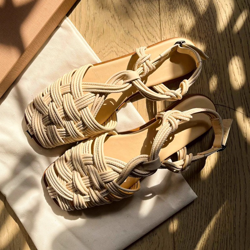 Vintage Hand-woven Flat-bottom - Women'S Shoes Hands Free review and price